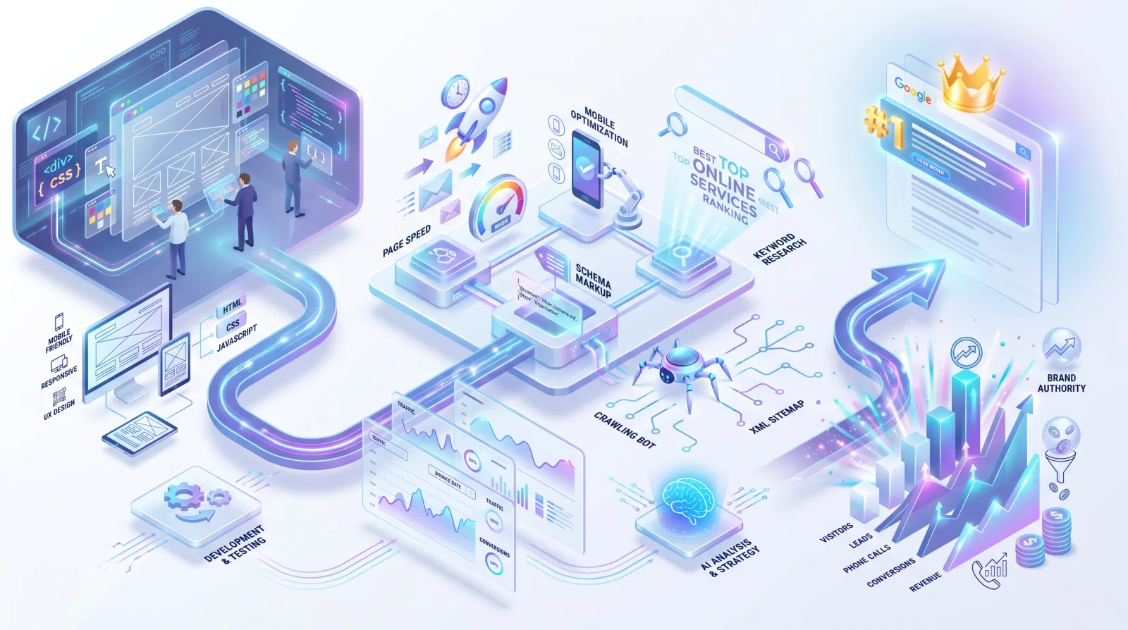 Full funnel web design and SEO system from development through rankings, visitors, and revenue for Shopify / Ecommerce Web Design for businesses that need clearer growth.